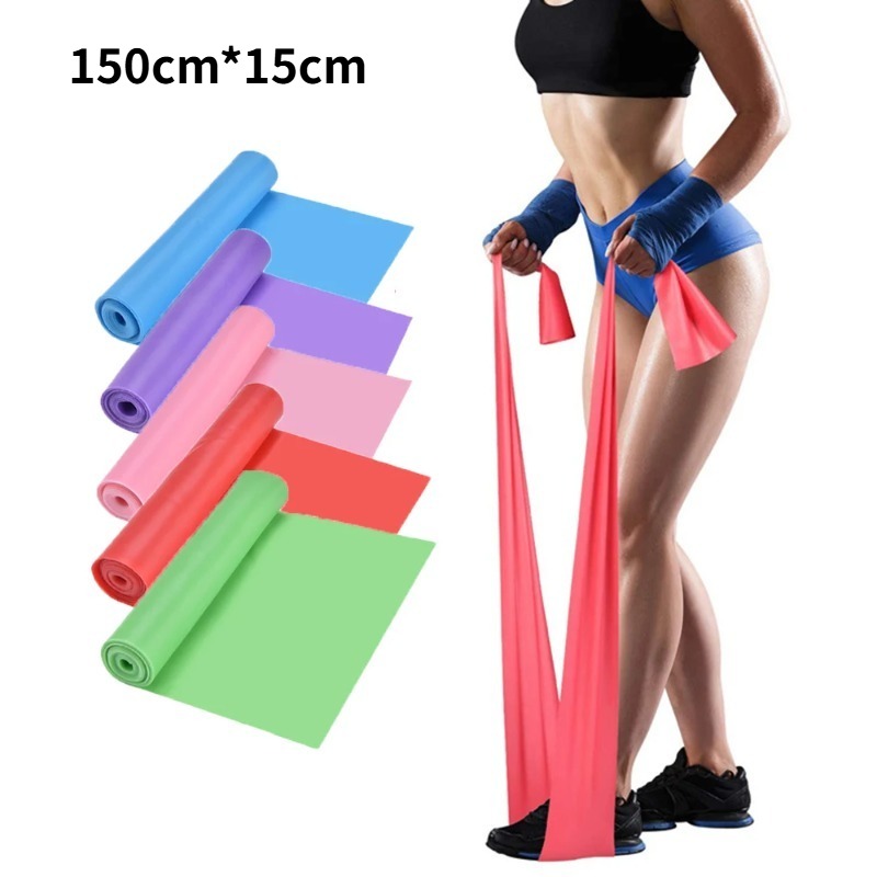Pilates Yoga Home Workout - 天然ラテックス製レジスタンスバンド、ヨガ、ピラティス、ホームジム、フィットネストレーニング用の伸縮性エクササイズバンド