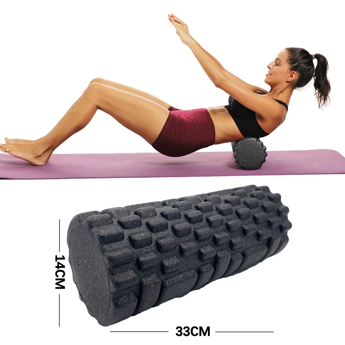 Pilates Yoga Shoes - 30/33 センチメートルフィットネスフォームローラーヨガマッサージローラー EPP ピラティスフォームボディ筋肉マッサージローラー治療演習ジムホームエクササイズ