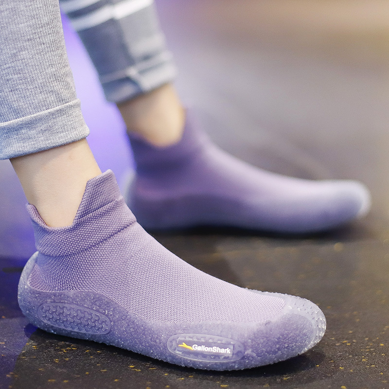 Pilates Yoga Footwear - ガロンシャーク滑り止めベアフットソックスシューズ、通気性のあるニットフットウェア、女性男性用ヨガ、ピラティス、フロアワークアウトに最適