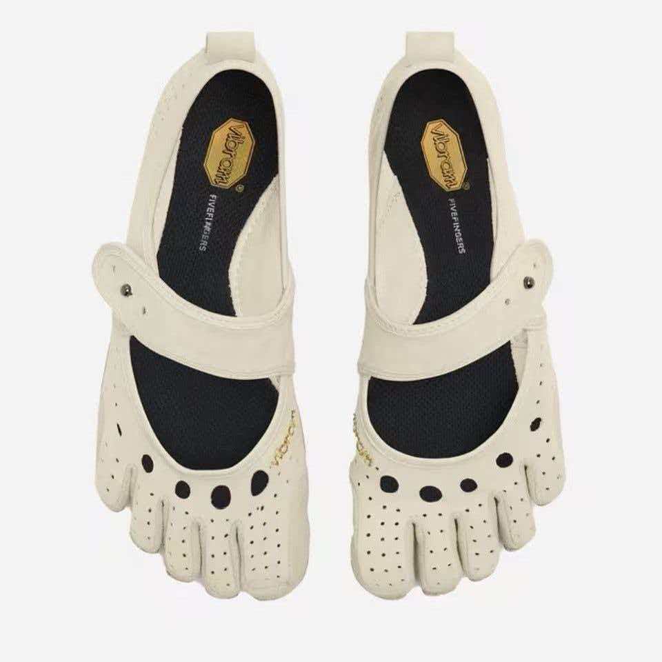 Pilates Yoga Footwear - 女性用スプリットトゥ5本指ベアフットシューズ、滑り止め、耐摩耗性、屋内外ヨガ・ピラティス・ダンス・トレーニング用フットウェア