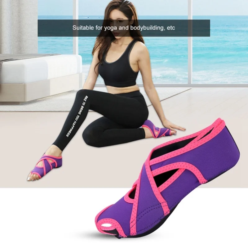 Pilates Yoga Footwear - 大人用滑り止めグリップ付きヨガソックス通気性のある滑り止めトレーニングソックスヨガダンスピラティスや家庭用のプロ用フットウェア