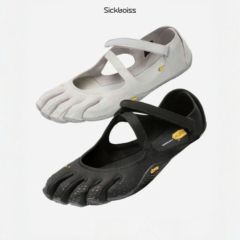 Pilates Yoga Footwear - 女性用スプリットトゥ5本指ベアフットシューズ ソフトソール ヨガ ピラティス ダンススニーカー 室内フィットネストレーニングシューズ