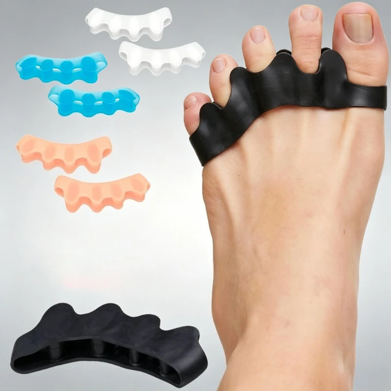 Toe Separator Silicon - シリコン製つま先セパレーター、外反母趾、重なり合うつま先、足底筋膜炎、足の痛みの矯正のためのつま先矯正器