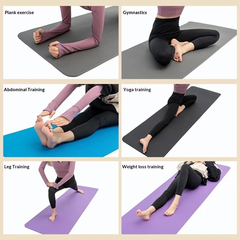 特厚滑り止めヨガマット、衝撃吸収、幅広ピラティスフィットネス - Pilates Yoga Home Workout のレビューと価格