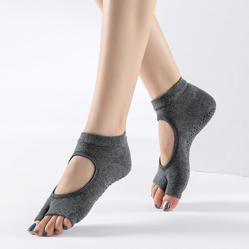 女性用プロフェッショナルバックレスつま先なしヨガソックス滑り - Pilates Yoga Fitness のレビューと価格