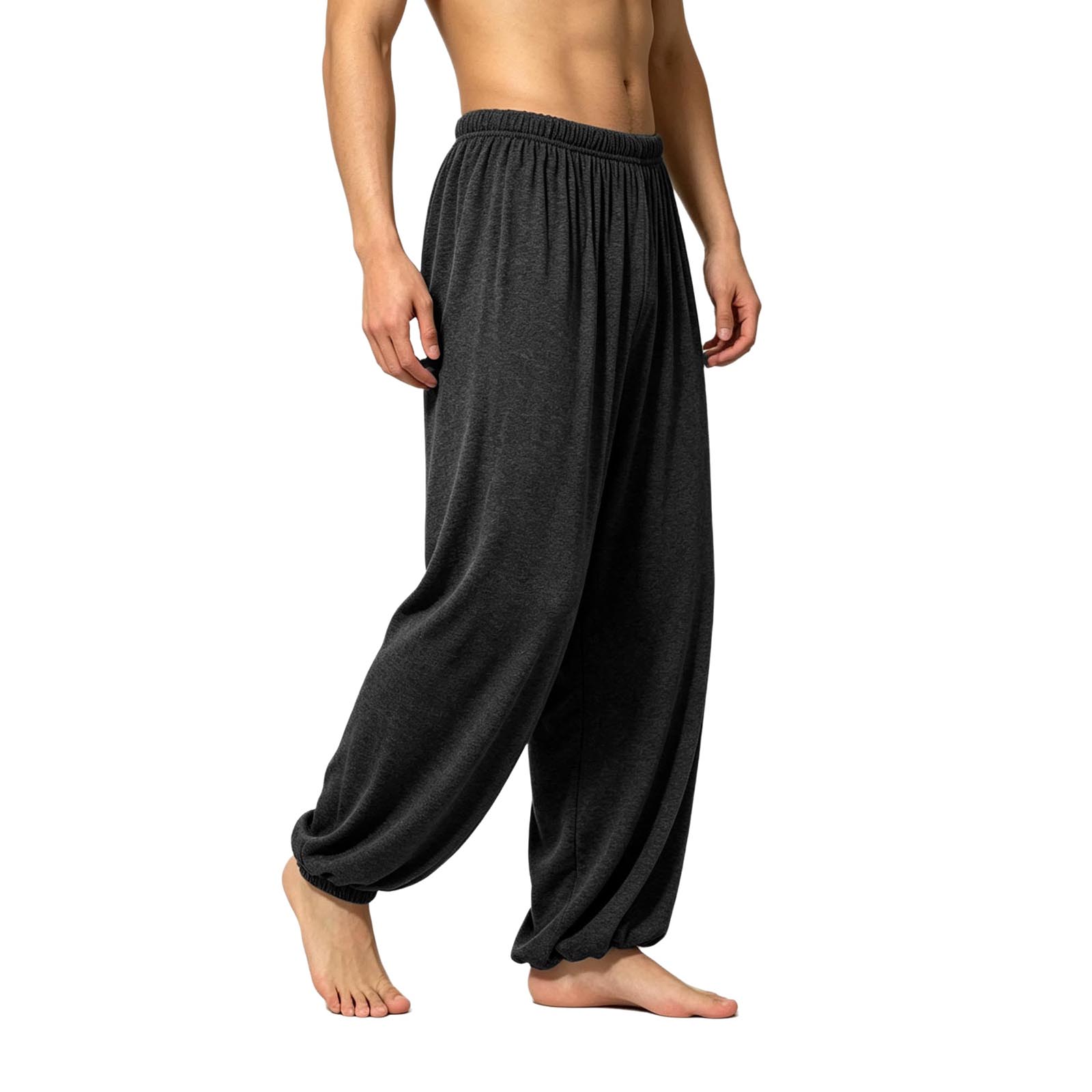 男性用吸湿発散ヨガパンツ、伸縮性ウエストバンド、ゆったりフィ - Pilates Yoga Morning のレビューと価格