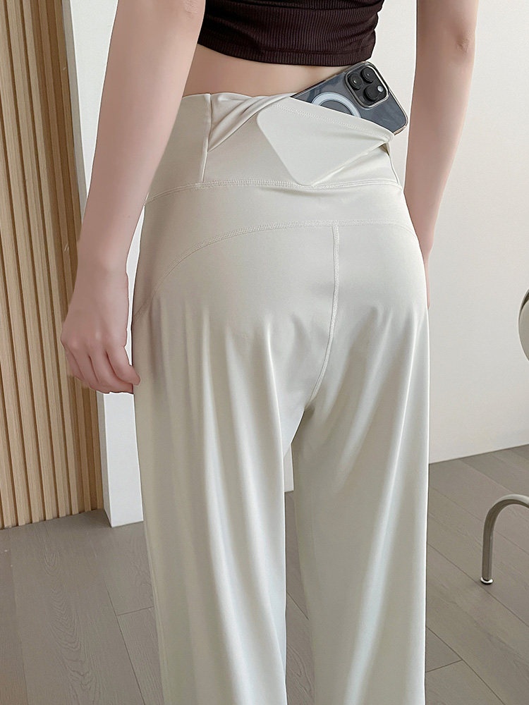 速乾性ヨガパンツ女性夏薄いルーズストレートレッグスポーツドレ - Pilates Yoga Morning のレビューと価格