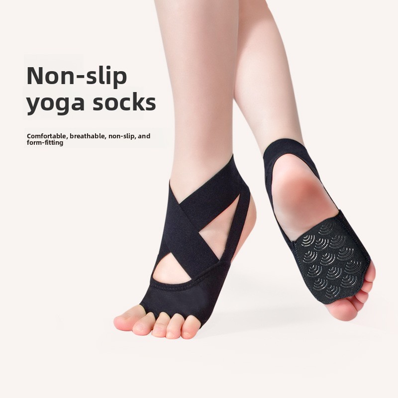 グリップヨガソックス オープントゥ - 滑り止め付き屋内ピラ - Pilates Yoga Footwear のレビューと価格