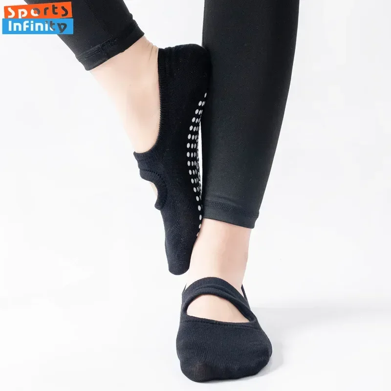 女性用シリコン滑り止めバックレスヨガソックス,屋内,バレエ, - Pilates Yoga Fitness のレビューと価格