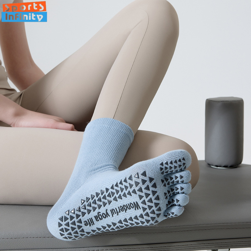 ファッション五本指分割つま先ヨガソックス滑り止め女性用プロフ - Pilates Yoga Fitness のレビューと価格