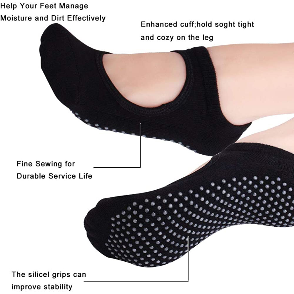 バックレスノンスリップフィットネスピラティスソックス綿女性ス - Pilates Yoga Fitness のレビューと価格