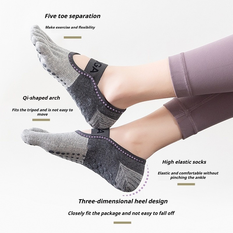 プロのピラティス用滑り止め付き五本指アンクルソックス 女性用 - Pilates Yoga Fitness のレビューと価格