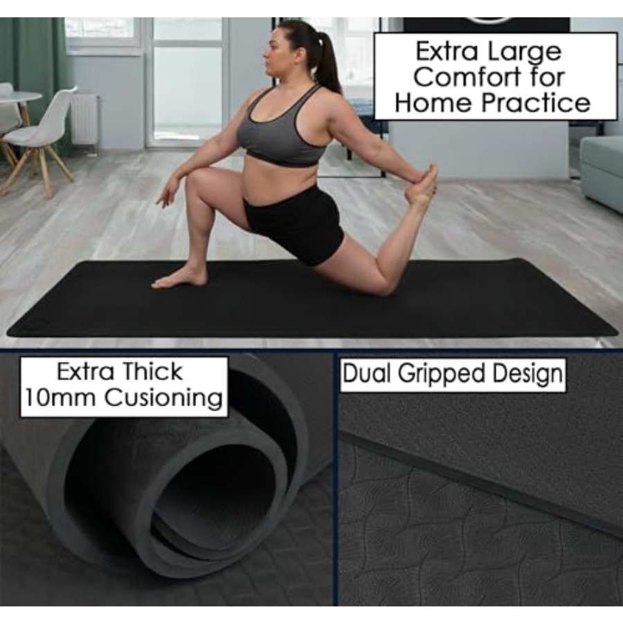 ホームワークアウト用ヨガマット、極厚10mm TPE、ブラッ - Pilates Yoga Home Workout のレビューと価格